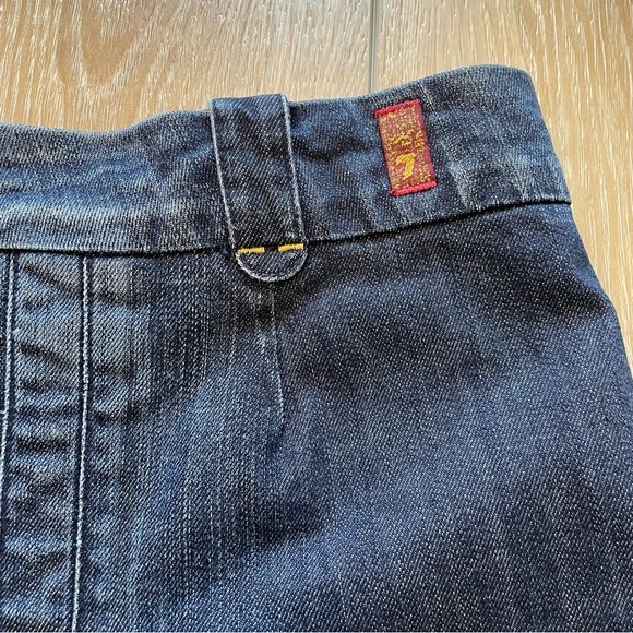 7 For All Man Kind Denim Skirt With Pleated Back - Picture 7 of 16